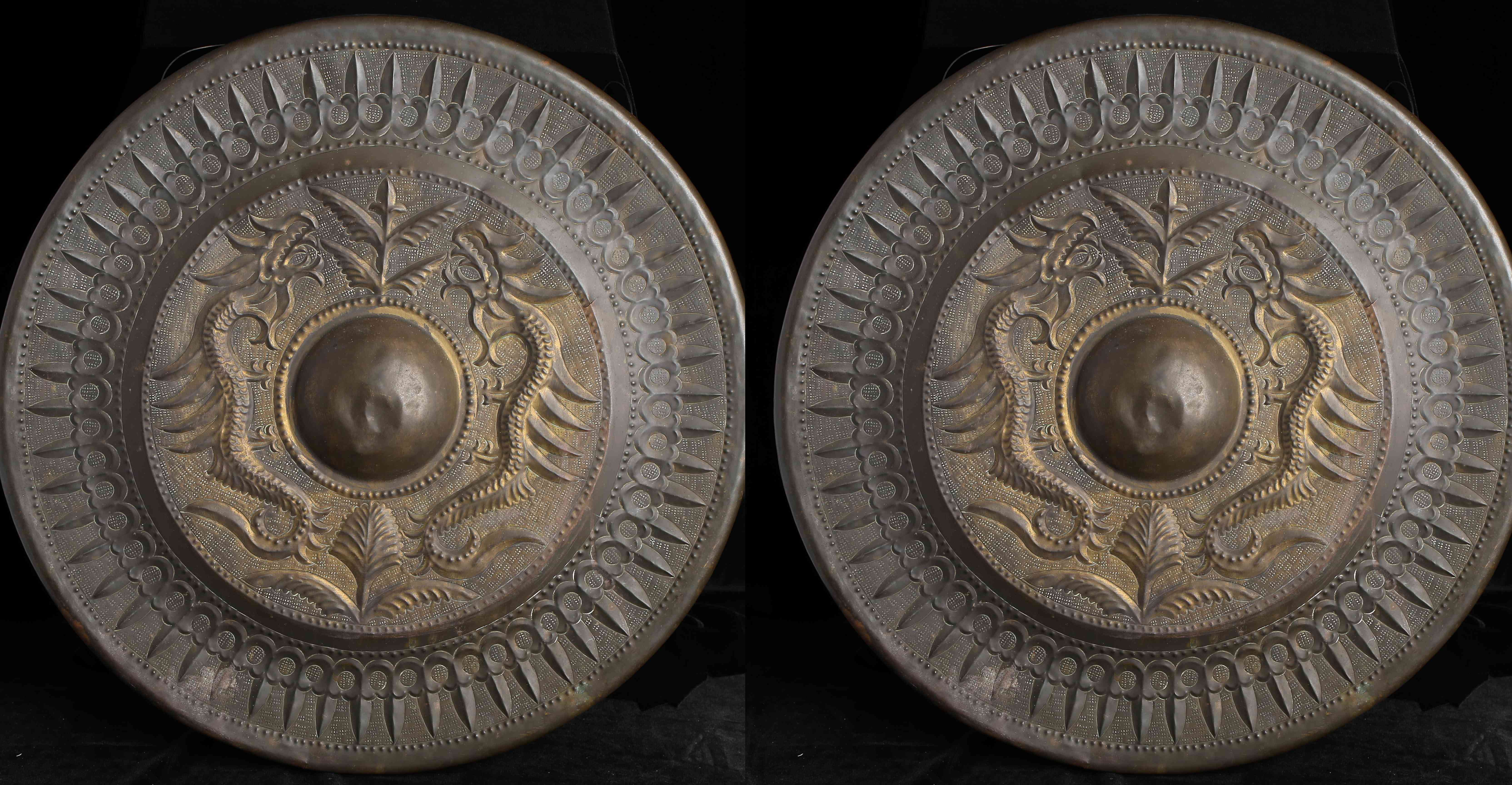 A pair of brass gongs Mindanao, Southern Philippines