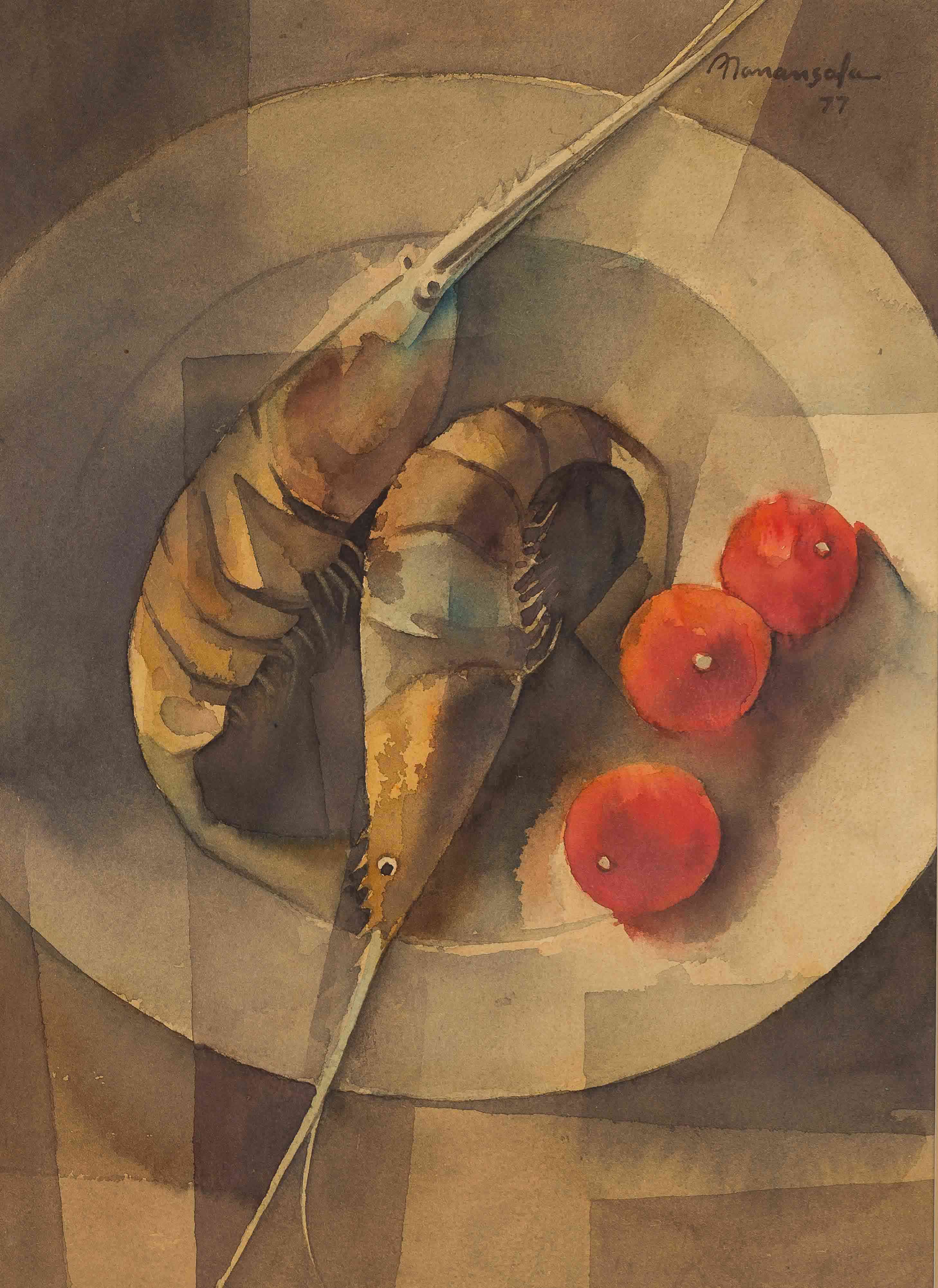Vicente Manansala (19101981) Still Life with Prawns and